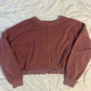 Casual Mauve Cropped Sweatshirt